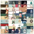 Christmas gift stickers set featuring Santa, reindeer and trees for holiday packaging - 60Pcs/Pack