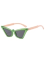 Cat eye zonnebril met groen montuur en stijlvolle roze pootjes voor vrouwen - Gelee Groen Frame Grijze Lenzen