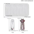 Detailed view of cat paw resin mold with measurements for DIY bookmark and clip making - D5992-1-Cat Claw Clip Bookmark Silicone Mold