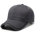 Gorra de béisbol gris oscuro de algodón sarga con detalle de logo de rayo metálico - Ajustable / Gris