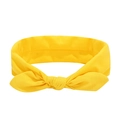 Yellow bohemian style wide cotton headband with stylish elastic knot for women and yoga - Yellow