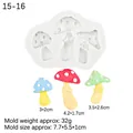 DIY mushroom silicone mold for fondant and chocolate cake decoration crafts - Gray Mushroom Style (15-16) / 7.7x5.5x1cm / Gray
