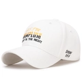Cappellino da baseball in cotone bianco con ricamo DAMPLUSH e visiera curva stile street - Bianco