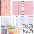 Pink crocodile pattern A6 binder with budget sheets and clear zipper envelopes - Luxury Set - Pink Crocodile