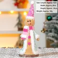 Figurine bonhomme de pain d'épice tricotée rose et bleue avec socle en bois - Bonhomme de Pain d'Épices Debout Style A