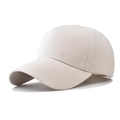 Detail of cream polyester baseball cap showing reinforced stitching and breathable eyelets - Adjustable / Beige