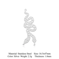 Silver stainless steel double-headed snake pendant accessory with animal-style engraving - Double Snake-Silver (LA910)