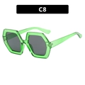 Polygon oversized sunglasses in translucent bright green frame with dark grey lenses - Green Frame Grey Lens