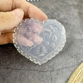 Heart-shaped transparent silicone nail mold with Christmas tree and reindeer patterns - #013 Christmas Tree Star Heart Mold
