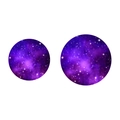 Tovaglia monouso in PE con motivo galassia viola e stelle bianche per decorazione feste - Piatto Piccolo Viola