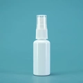 White plastic spray bottle with transparent cap for perfume and facial misting - 30ml / Porcelain White Bottle White Spray