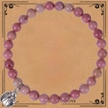 Bracciale in pietra naturale rosa con ciondolo a coccinella su biglietto d'auguri - Bracciale di Rodocrosite