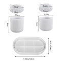 5-piece silicone mold set for resin storage box and oval tray craft tools - Tray + (Smooth & Ribbed Box)