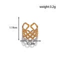Adjustable golden stainless steel ring featuring an openwork geometric hollow mesh pattern - MN442-Hollow Grid / Gold