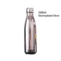 500ml silver electroplated cola-shaped vacuum insulated stainless steel water bottle - 500ml / Electroplated Silver