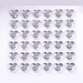 Foglio di 36 strass in cristallo acrilico trasparente a forma di cuore taglio diamante - 10mm Bianco Cuore