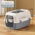 Elegant grey pet travel crate M size with metal door and top skylight view - Skylight Style M Size Under 10 lbs / Elegant Grey