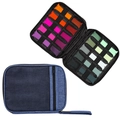Custodia blu denim per cinturini Apple Watch con tasche interne a rete e maniglia - Con maniglia e tasca a rete / Blu