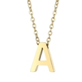 Collana in acciaio inossidabile dorato con ciondolo lettera A e catena per donna - Lettera A(KN233991-Z)