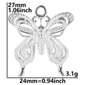 Dimensions du pendentif papillon argenté 27x24mm et poids de 3,1g pour bijoux DIY - Pendentif / Argenté