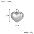 Polished silver heart pendant details showing 1.0cm by 1.0cm dimensions and weight - Silver Smooth Heart Pendant (ZP36477A0W0)