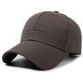 Berretto da baseball marrone scuro in cotone con ricamo Marasonfashion in rilievo - Regolabile (56-60cm) / Grigio