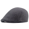Dunkelgraue Schiebermütze aus Wollmischung mit Stricktextur für Herren im Winter - 58cm / Dunkelgrau