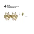 Set mit vier 11 cm langen gold-weißen Weihnachtszuckerstangen mit festlichen Schleifen - Schleife Zuckerstange (Gold)