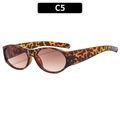 Lunettes de soleil ovales vintage avec motif léopard et verres dégradés foncés - Monture Léopard Verres Dégradés Thé
