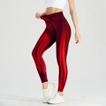 High-waist seamless red sports yoga pants with glossy finish and push-up effect - S / Red