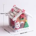 Luminous gingerbread house Christmas pendant with Santa and tree 7x6x6cm size - Christmas House 14 (Santa Claus)
