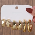 Gold Geometric Rhombus Wave Style (E0788-1)