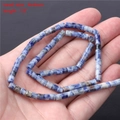 Natural blue spot jasper 4x4mm cylindrical bead strand for jewelry making, 15 inch length - 4x4mm Cylinder Beads