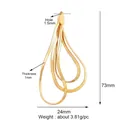 Pendentif en chaîne serpent dorée multicouche avec une structure en gouttes d'eau - Ruban de Gland Doré