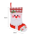 35cm festive Santa Claus Christmas stocking with red plaid trim and hanging loop - Santa Christmas Stocking-SANTA