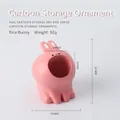 Pink resin rabbit storage organizer for nail art tools and small desk items - Rabbit / Pink