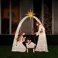 Outdoor lighted Christmas nativity scene lawn decoration with warm white LED lights - Style F Glowing