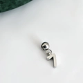 Silver number 7 slider charm pendant made of polished metal for DIY necklaces - Number Pendant (7) / Silver