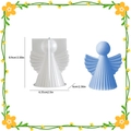 Angel silicone mold with 3D wing stripes for DIY aromatherapy candles and resin crafts - Vertical Striped Angel Shape (Angel Ornament 001)