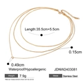 Collana a tre strati in acciaio inossidabile dorato, impermeabile e ipoallergenica top - Collana di Perline a Strati Oro-JDNW2403081