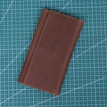 Braune lange Herrenbrieftasche aus Crazy-Horse-Leder im Vintage-Stil mit Nähten - Rotbraun