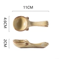 Cuillère en céramique faite main de couleur beige avec texture vintage, long 11cm - Cuillère en Grès
