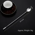 29.5cm Long handle stainless steel spiral cocktail stirring spoon with weighted end - 304 Stainless Steel Teardrop Bar Spoon (29.5cm)