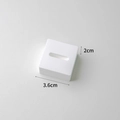 White minimalist square ring display stand with dimensions 3.6cm width and 2cm height - Square Single Slot Ring Holder