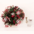 Christmas tinsel garland lights with red and green sequins and Santa Claus stickers - Santa Claus (S212)