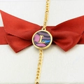 18k gold plated bracelet with iridescent abalone shell pendant featuring letter L - Letter L