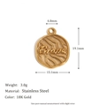 Pendentif Brave en acier inoxydable plaqué or 18K avec surface texturée ondulée - Pendentif Irrégulier Brave - Or