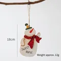 Wooden Christmas snowman pendant with Sweet Home text and striped hat decoration - Sweet Home Snowman