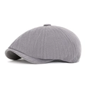 Grey herringbone newsboy cap for men featuring premium wool-blend textured fabric - Light Gray