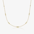 Minimalist 925 sterling silver beaded choker necklace in elegant gold finish - Gold - Necklace